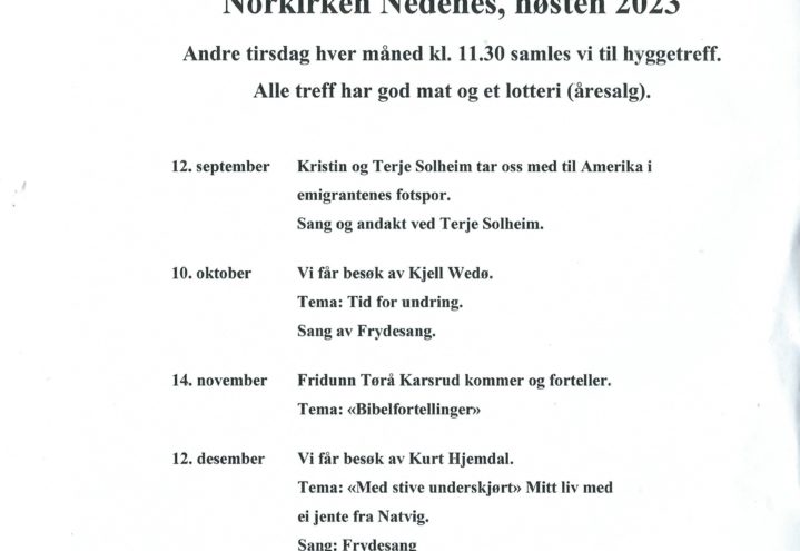 Høstens hyggetreff-program