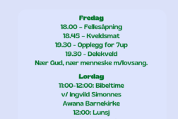 Program for menighets-weekend