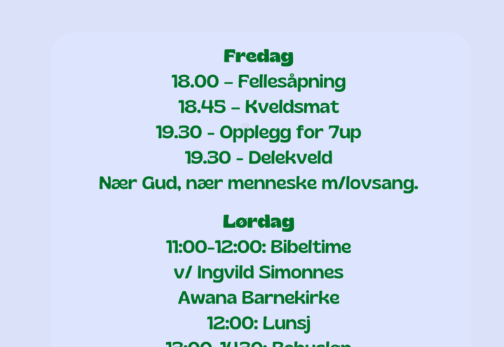 Program for menighets-weekend