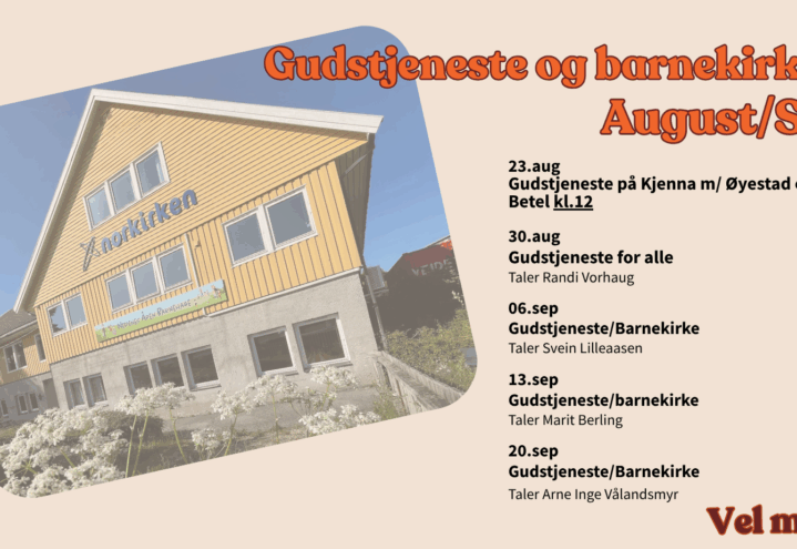 Gudstjeneste og barnekirke august/sep
