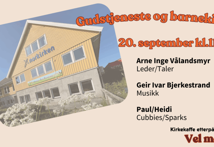 Gudstjeneste og barnekirke 20.sep