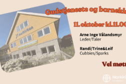 Gudstjeneste og barnekirke 11. oktober
