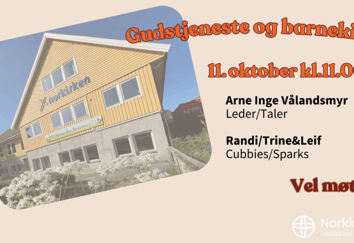 Gudstjeneste og barnekirke 11. oktober