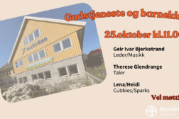 Gudstjeneste og barnekirke 25. oktober
