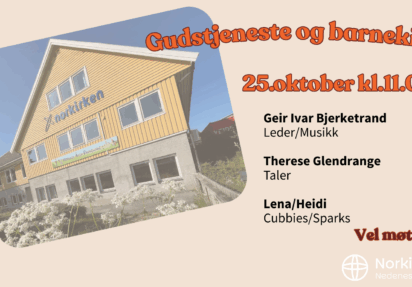 Gudstjeneste og barnekirke 25. oktober