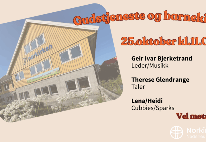 Gudstjeneste og barnekirke 25. oktober